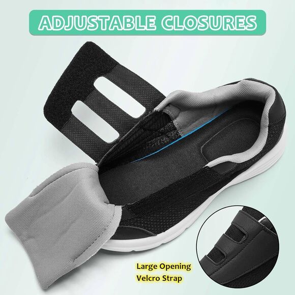 Mens Diabetic Shoe Wide Width size 9 Slippers Sneakers For Elderly Swollen Feet - Picture 4 of 13